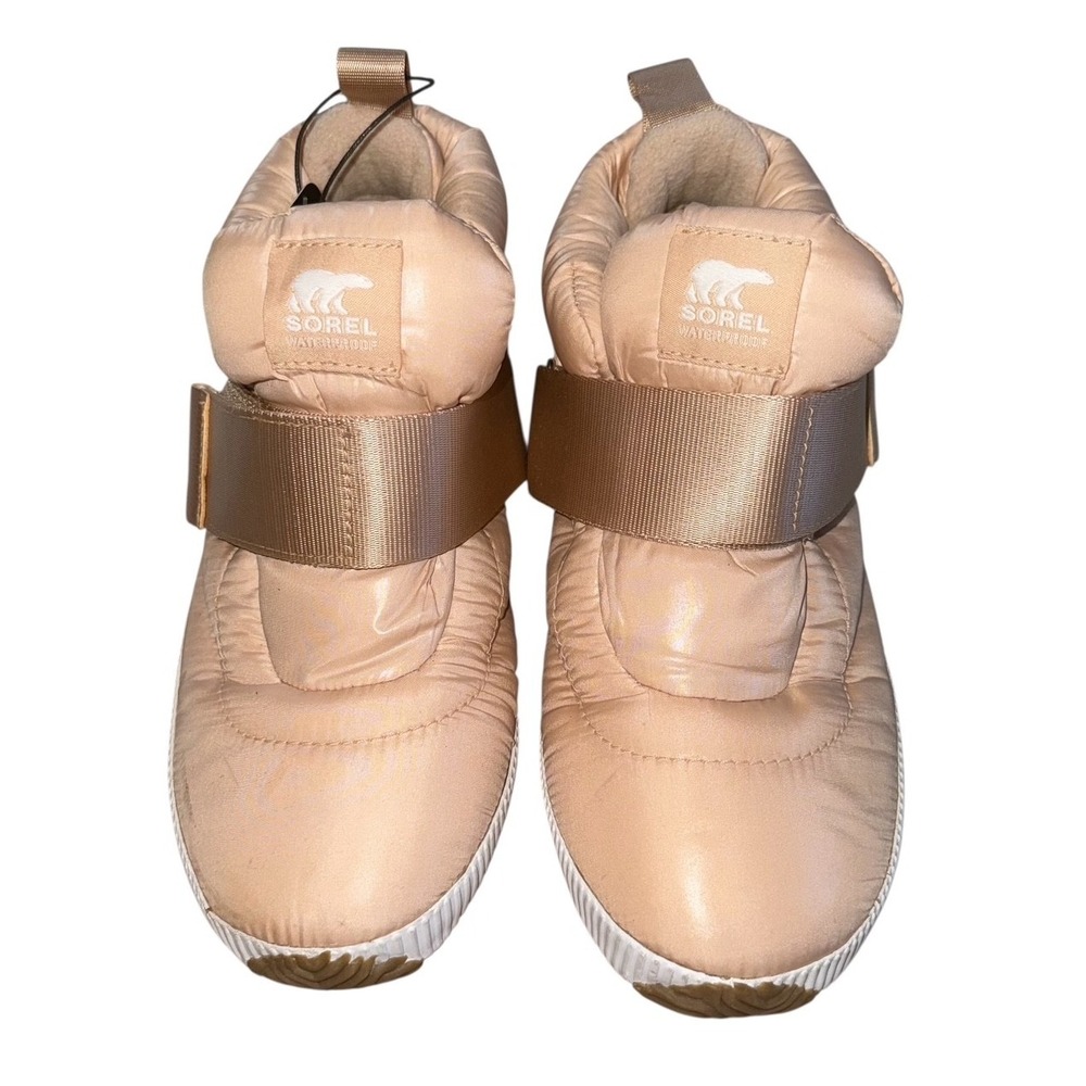 NWT Sorel Out N About Puffy Snow Booties Tawny Buff Blush‎ Womens 7.5